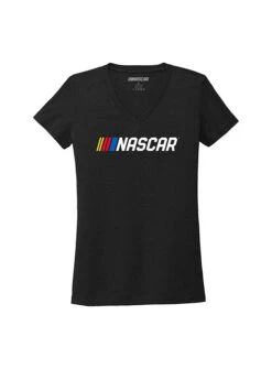 Ladies NASCAR Black V-Neck